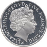 2010 SILVER PROOF FIVE POUNDS LONDON OLYMPICS
