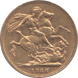 1886 GOLD SOVEREIGN ( GVF ) MELBOURNE MINT (2)