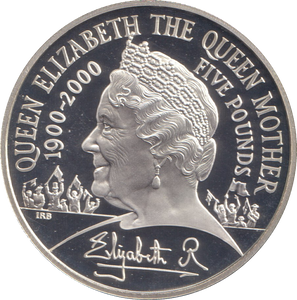 2000 SILVER PROOF 5 POUNDS THE QUEEN MOTHER