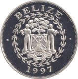 1997 SILVER PROOF 5 DOLLARS BELIZE ELIZABETH AND PHILLIP