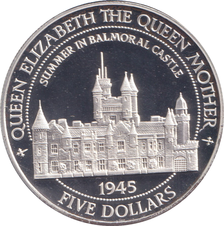 1995 SILVER PROOF 5 DOLLARS BELIZE ELIZABETH THE QUEEN MOTHER