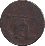 1791 FARTHING TOKEN BIRMINGHAM DIE SINKER COIN MAKER