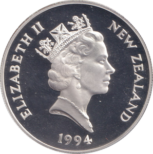 1994 SILVER PROOF 5 DOLLARS NEW ZEALAND ELIZABETH THE QUEEN MOTHER