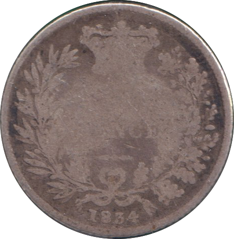 1834 SIX PENCE ( NF )