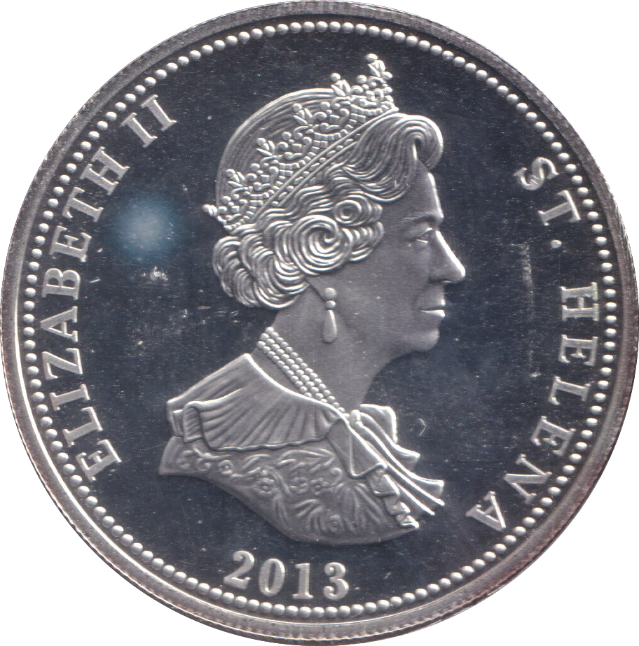 2013 SILVER PROOF 25 PENCE ST GEORGE AND THE DRAGON ST. HELENA
