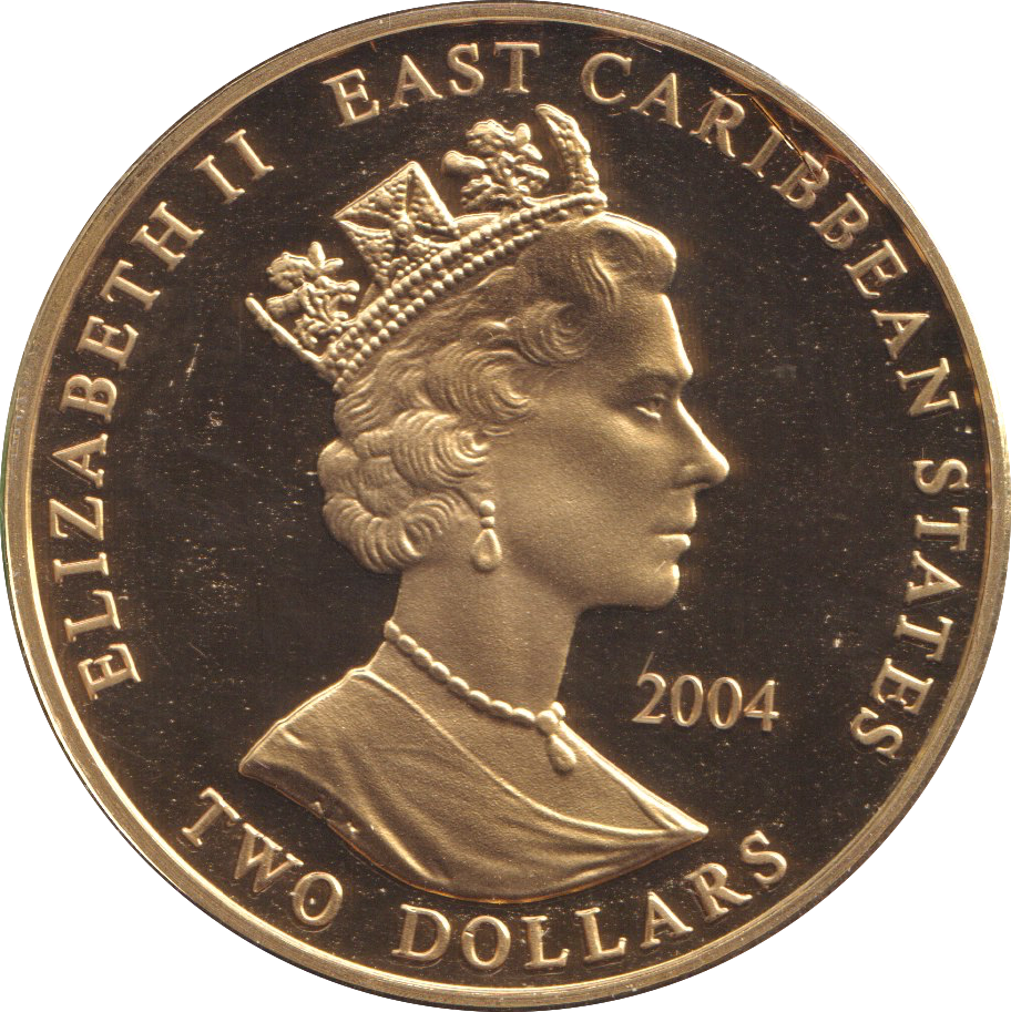 2004 TWO DOLLAR EAST CARIBBEAN ISLANDS HENRY VII