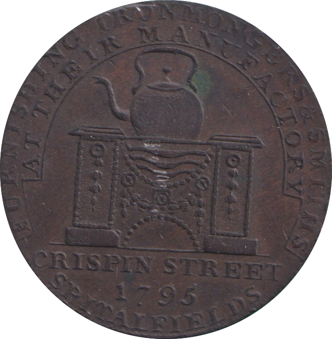 1795 HALFPENNY TOKEN LONDON JUSTICE