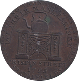 1795 HALFPENNY TOKEN LONDON JUSTICE