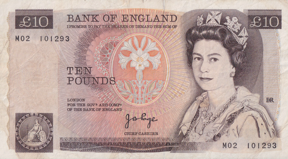 TEN POUNDS BANKNOTE PAGE REF £10-32 ( VF )