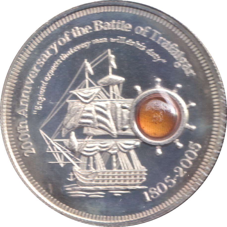 2005 SILVER ONE DOLLAR BATTLE OF TRAFALGAR COOK ISLANDS