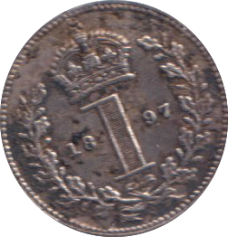 1897 MAUNDY ONE PENNY ( AUNC )