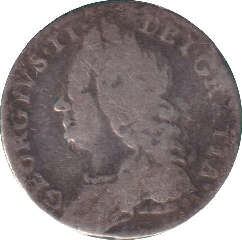 1757 SIX PENCE ( FINE )