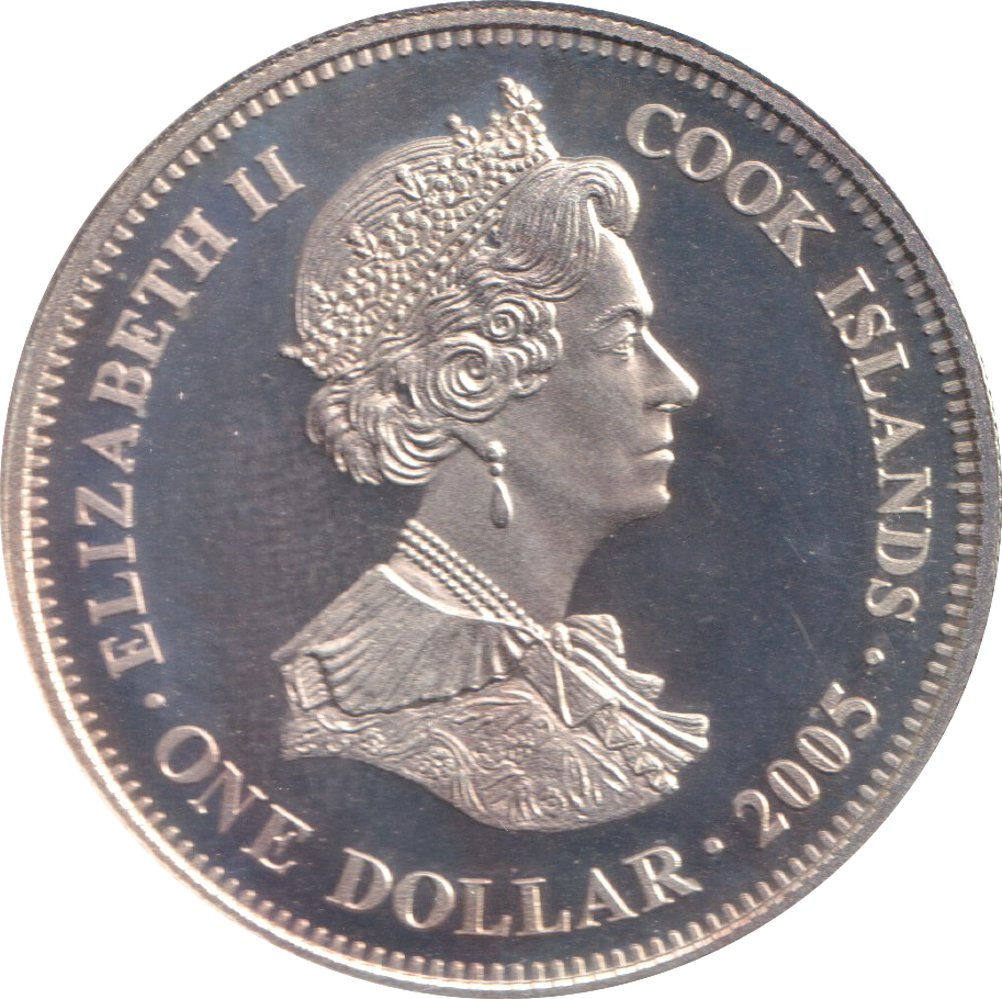 2005 SILVER ONE DOLLAR BATTLE OF TRAFALGAR COOK ISLANDS