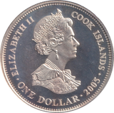 2005 SILVER ONE DOLLAR BATTLE OF TRAFALGAR COOK ISLANDS