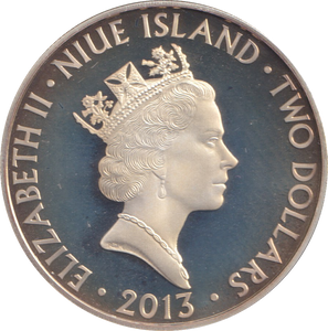 2013 SILVER PROOF 2 DOLLARS NIUE ISLANDS ALL THIS I PROMISE TO DO