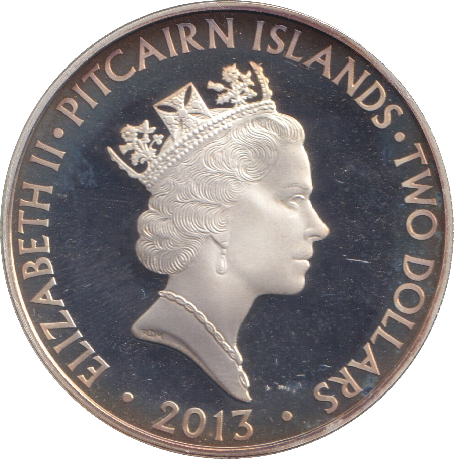 2013 SILVER PROOF 2 DOLLARS PITCAIRN ISLANDS MEMORY OF THE GLORIOUS DEAD