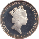 2013 SILVER PROOF 2 DOLLARS PITCAIRN ISLANDS MEMORY OF THE GLORIOUS DEAD