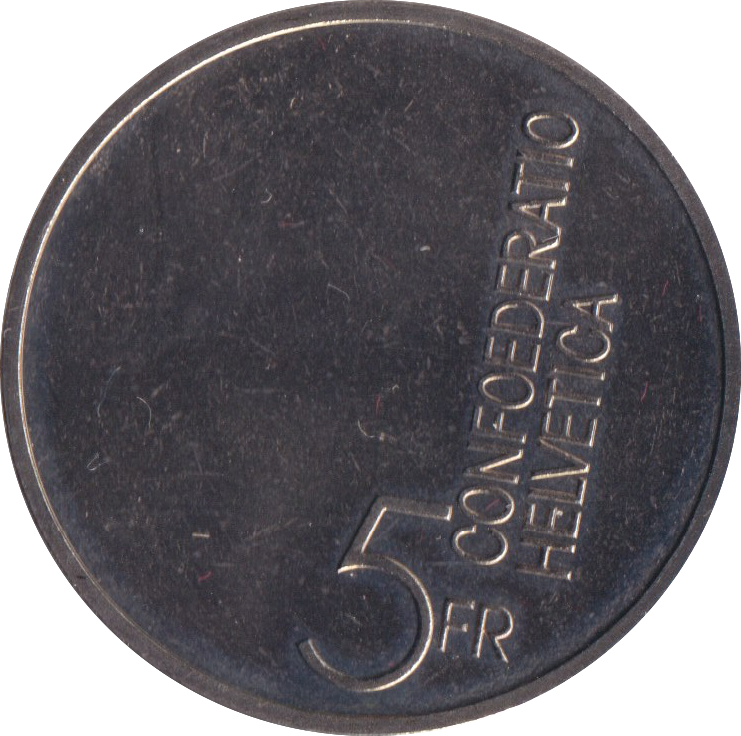 1985 FIVE FRANC SWITZERLAND