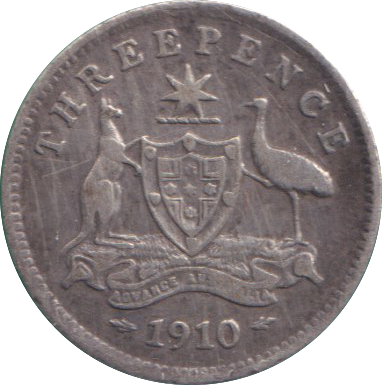 1910 AUSTRALIA THREEPENCE