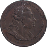 1795 HALFPENNY TOKEN LONDON RUSSEL COURT DAVID GARRICK