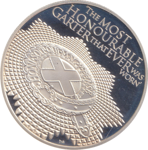 2013 SILVER PROOF FIVE POUNDS ASCENSION MOST HONOURABLE GARTER EVER WORN