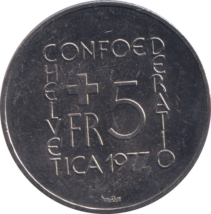 1977 FIVE FRANC SWITZERLAND