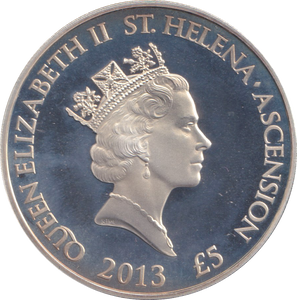 2013 SILVER PROOF FIVE POUNDS ASCENSION MOST HONOURABLE GARTER EVER WORN