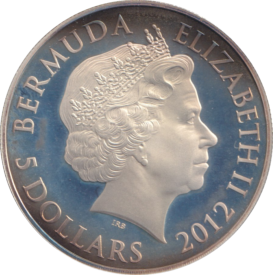 2012 SILVER PROOF FIVE DOLLARS BERMUDA UNSUNG