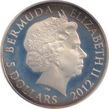 2012 SILVER PROOF FIVE DOLLARS BERMUDA UNSUNG