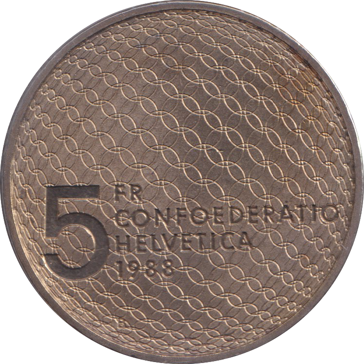 1988 FIVE FRANC SWITZERLAND