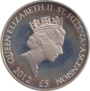 2012 SILVER PROOF FIVE POUND ST. HELENA A PLEASURE FOR US TO BE HERE