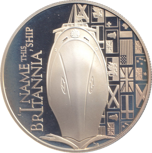 2012 SILVER PROOF FIVE DOLLARS CAYMAN I NAME THIS SHIP BRITANNIA