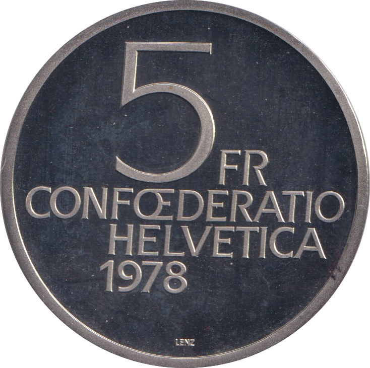 1978 FIVE FRANC SWITZERLAND