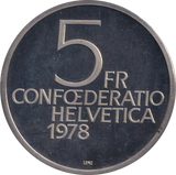 1978 FIVE FRANC SWITZERLAND