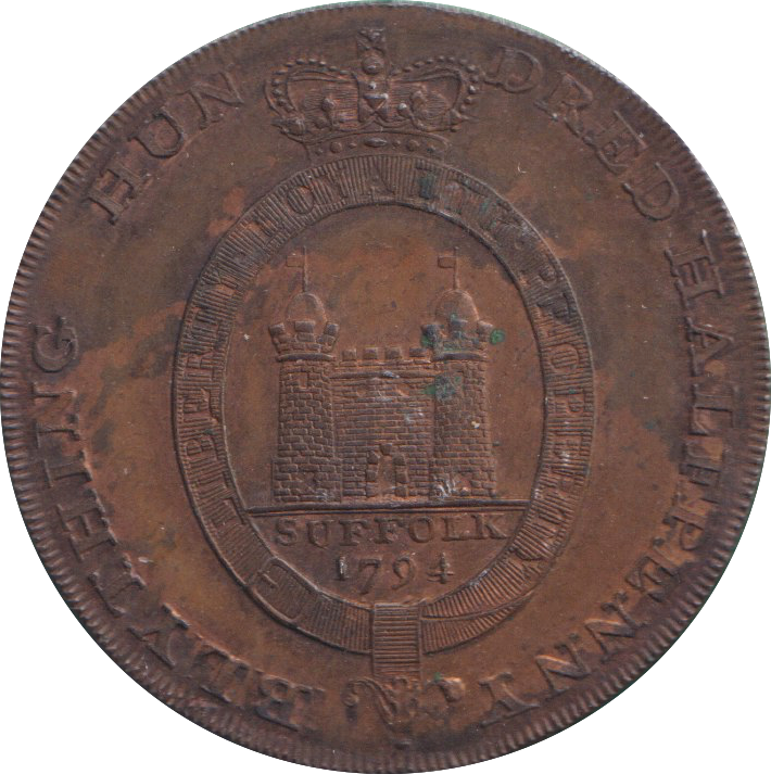 1794 HALFPENNY TOKEN SUFFOLK