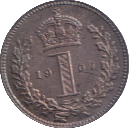 1907 MAUNDY ONE PENNY ( UNC )