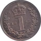 1907 MAUNDY ONE PENNY ( UNC )