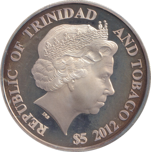 2012 SILVER PROOF FIVE DOLLARS REPUBLIC OF TRINIDAD AND TOBAGO AIRCRAFT