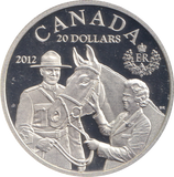 2012 SILVER PROOF 20 DOLLARS CANADA HORSE