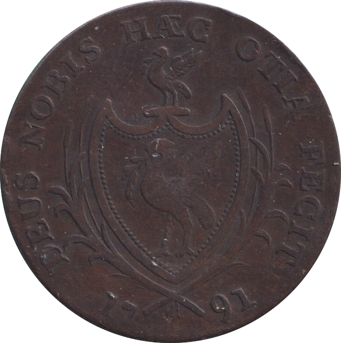 1791 HALFPENNY TOKEN LIVERPOOL SHIP
