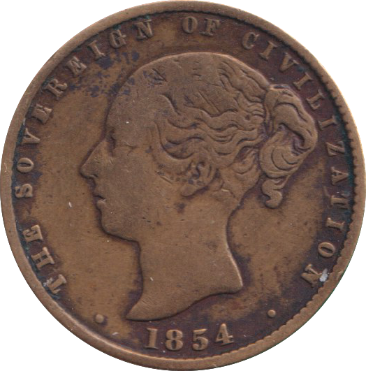 1854 VICTORIAN TOKEN KEEP YOUR TEMPER