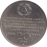 1983 20 MARK KARL MARX GERMAN DEMOCRATIC REPUBLIC