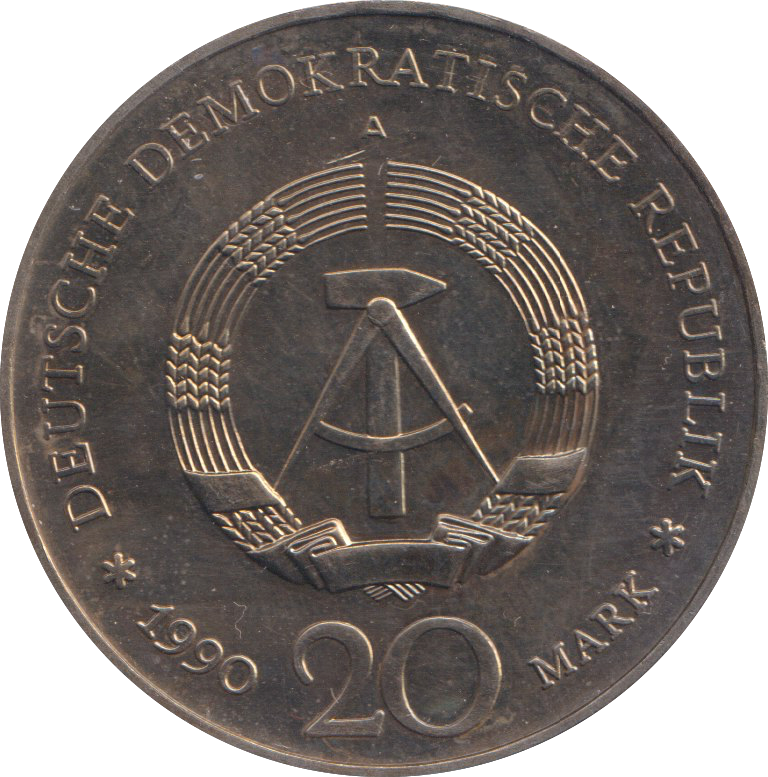 1989 20 MARK BERLIN GERMAN DEMOCRATIC REPUBLIC