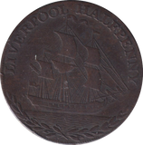 1791 HALFPENNY TOKEN LIVERPOOL SHIP