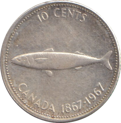 1967 SILVER 10 CENTS CANADA