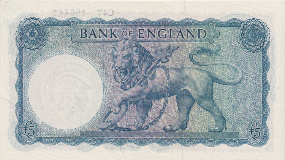FIVE POUNDS BANKNOTE O'BRIEN REF £5-152