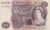 TEN POUNDS BANKNOTE HOLLOM REF £10-2 ( VF )