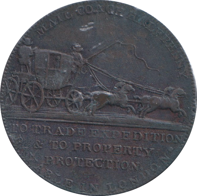 1797 HALFPENNY TOKEN MAIL COACH