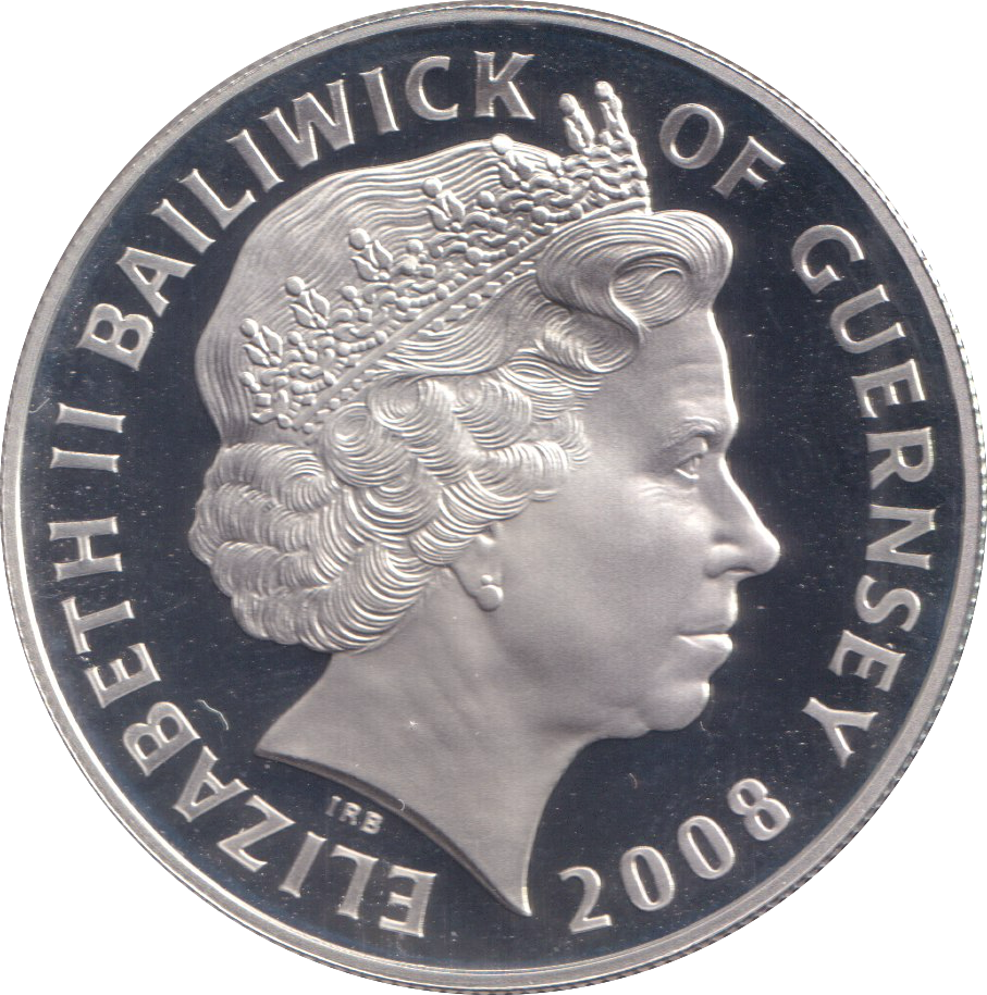 2008 SILVER PROOF BATTLE OF BRITAIN FIVE POUNDS GUERNSEY