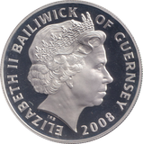 2008 SILVER PROOF BATTLE OF BRITAIN FIVE POUNDS GUERNSEY